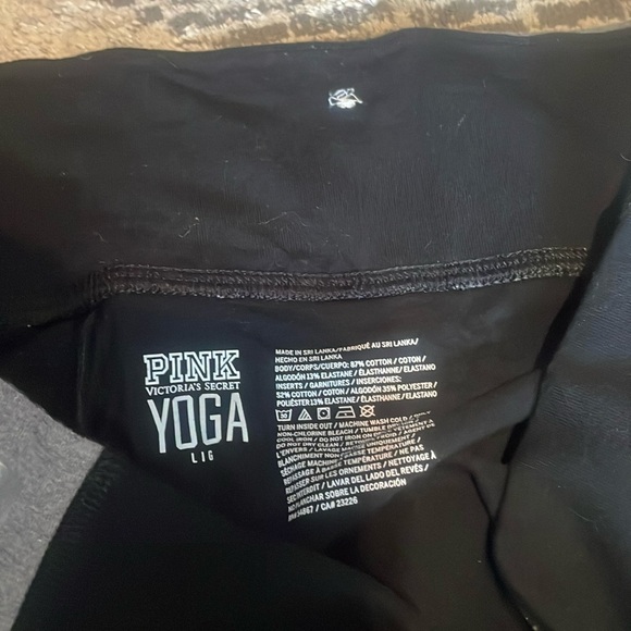 Nwots Victoria Secret Pink black & gray sequin accent Yoga pants Sz Large - Picture 10 of 11